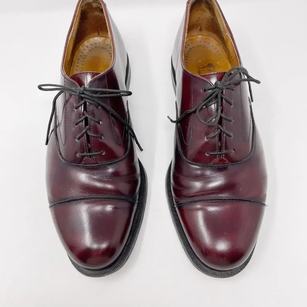 Cole Haan Mens 9.5 Brown Leather Lace Up Oxford Dress Shoes Leather Sole Almond